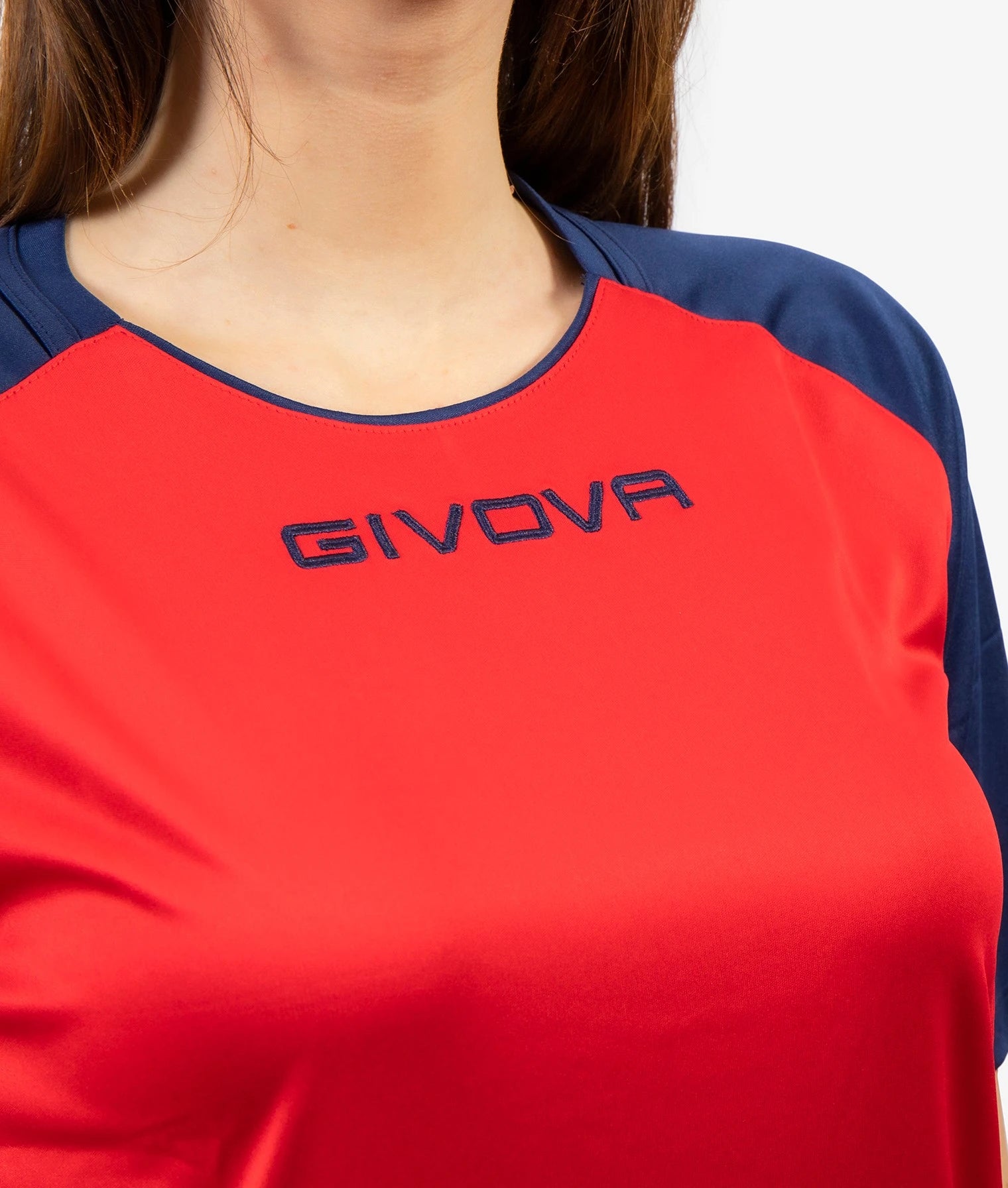 Givova Capo Performance Soccer Jersey - Red / Navy Blue